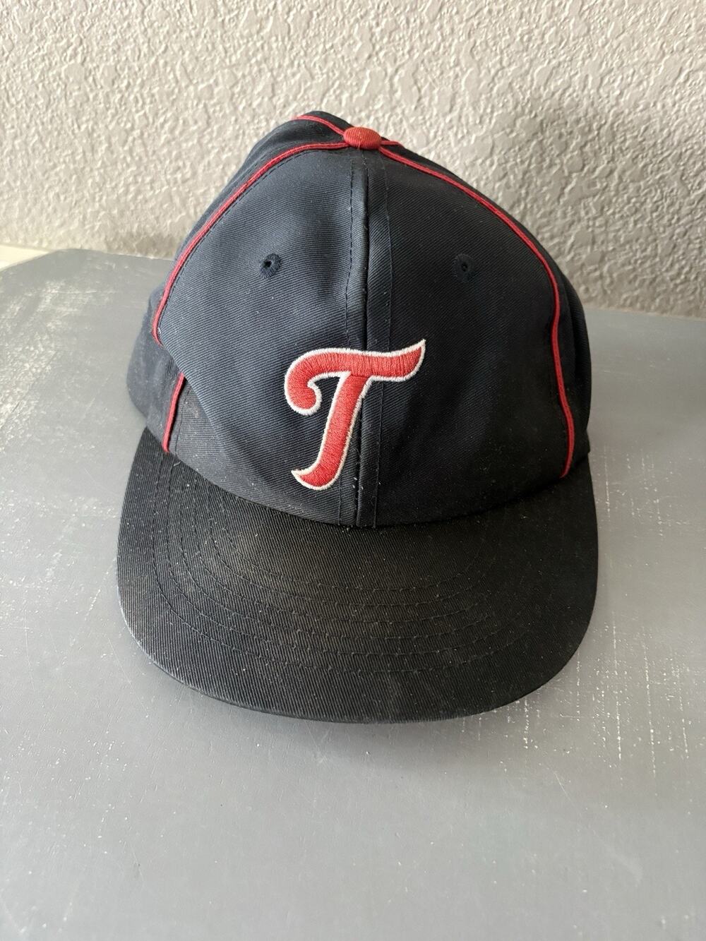 Vintage Texas Rangers GTE Ballpark Giveaway Baseball Cap Black Red Snapback Hat